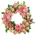 20" Rose & Hydrangea Silk Flower Wreath -2 Tone Pink (Pack of 6) - FWX446-PK/TT
