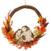 17.25" Hedgehog, Maple Leaf & Berry Silk Wreath -Fall (Pack of 4) - FWX847-FA