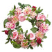 26" Mixed Silk Peony & Dahlia Flower With Twig Hanging Wreath -Pink/Burgundy (pack of 2) - FWX952-PK/BU