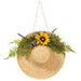 15" Sunflower, Lavender & Fern Silk Flower Hanging Hat Wreath -Yellow/Green (pack of 4) - FZX216-YE/GR