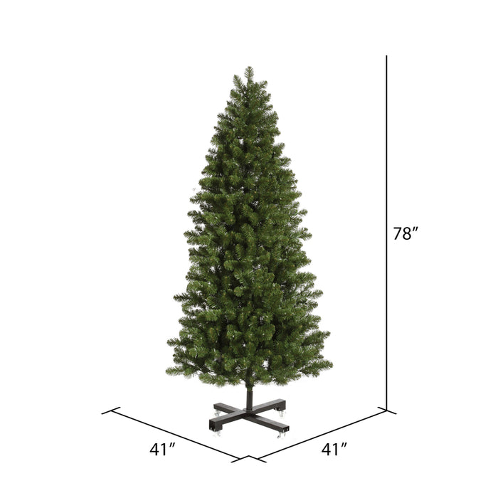 6'6"Hx41"W Slim Grand Teton Pine Artificial Christmas Tree, Unlit -Green - G125065