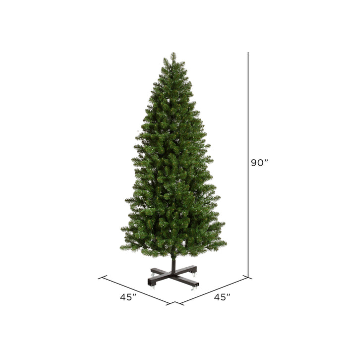 7'6"Hx45"W Slim Grand Teton Pine Artificial Christmas Tree, Unlit -Green - G125075