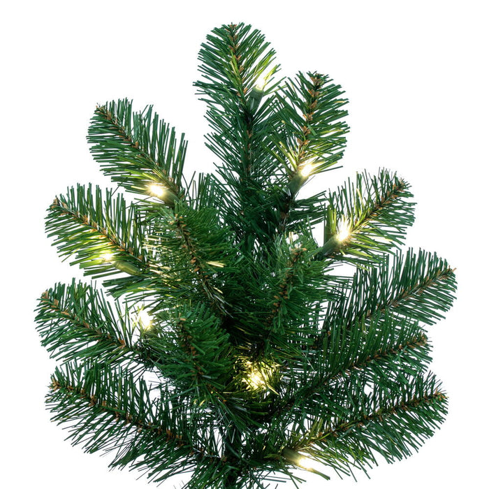 7'6"Hx45"W Slim Grand Teton Pine Artificial Christmas Tree, LED Pre-Lit -Green - G125076LED