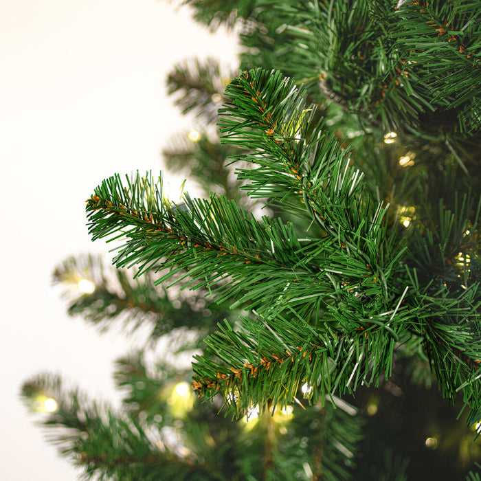 6'6"Hx41"W Slim Grand Teton Pine Artificial Christmas Tree, LED Pre-Lit -Green - G125066LED