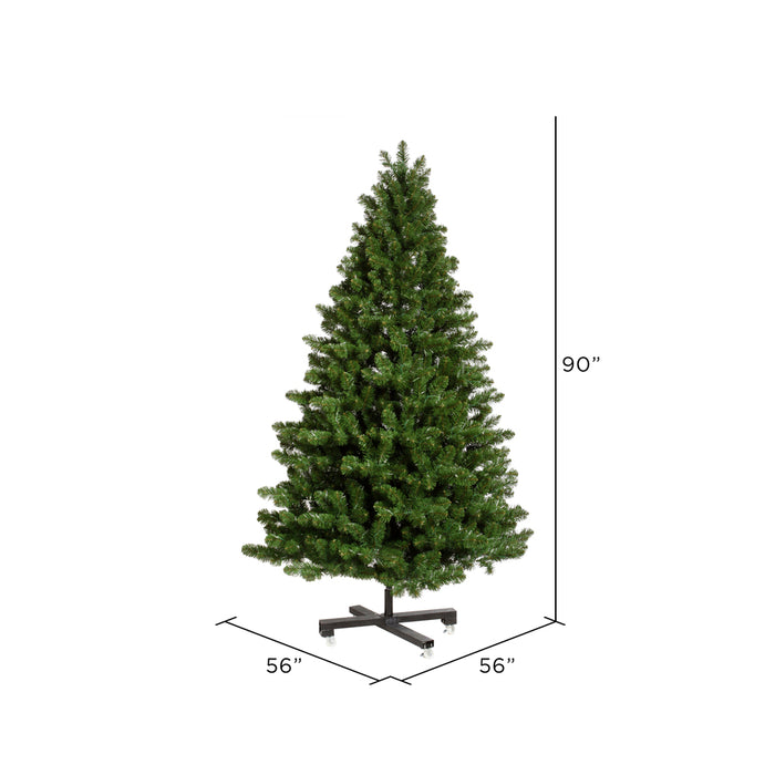 7'6"Hx56"W Medium Grand Teton Pine Artificial Christmas Tree, Unlit -Green - G125175