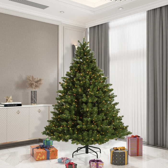 7'6"Hx68"W Grand Teton Pine Artificial Christmas Tree, LED Pre-Lit -Green - G125276LED
