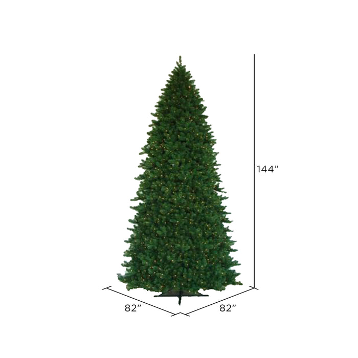 12'Hx82"W Grand Teton Pine Artificial Christmas Tree, Unlit -Green - G125312