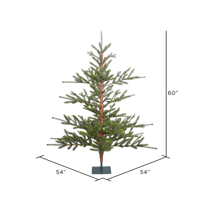5'Hx54"W PE Bed Rock Pine Artificial Christmas Tree, Unlit -Green/Brown - G152250