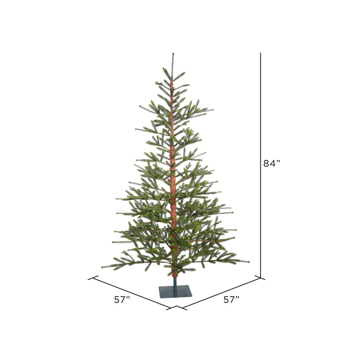 7'Hx57"W PE Bed Rock Pine Artificial Christmas Tree, Unlit -Green/Brown - G152270