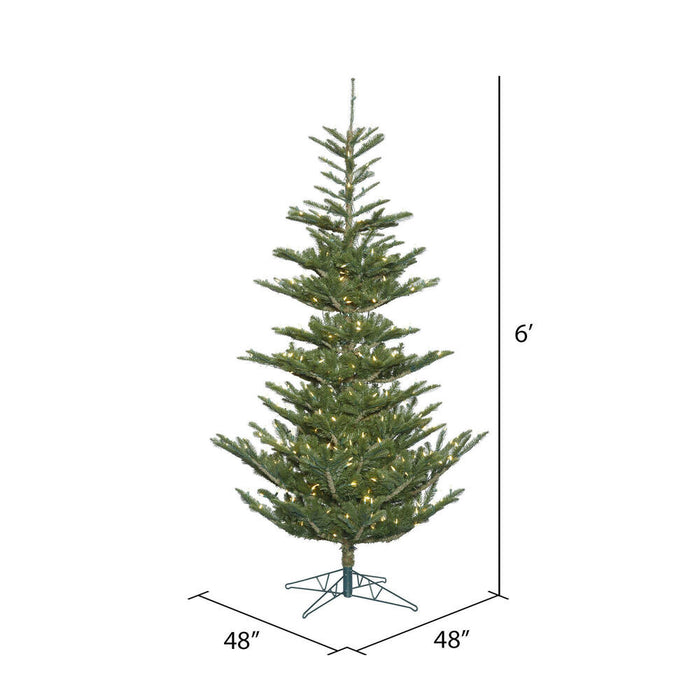 6'Hx48"W PE Alberta Spruce Artificial Christmas Tree, LED Pre-Lit -Green - G160261LED