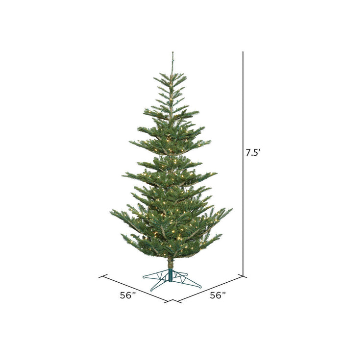 7'6"Hx56"W PE Alberta Spruce Artificial Christmas Tree, LED Pre-Lit -Green - G160276LED