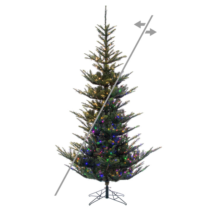 4'Hx32"W PE Alberta Spruce Artificial Christmas Tree w/Burlap Base, Micro LED Pre-Lit (Multi-Mode) -Green - G160243LEDCC