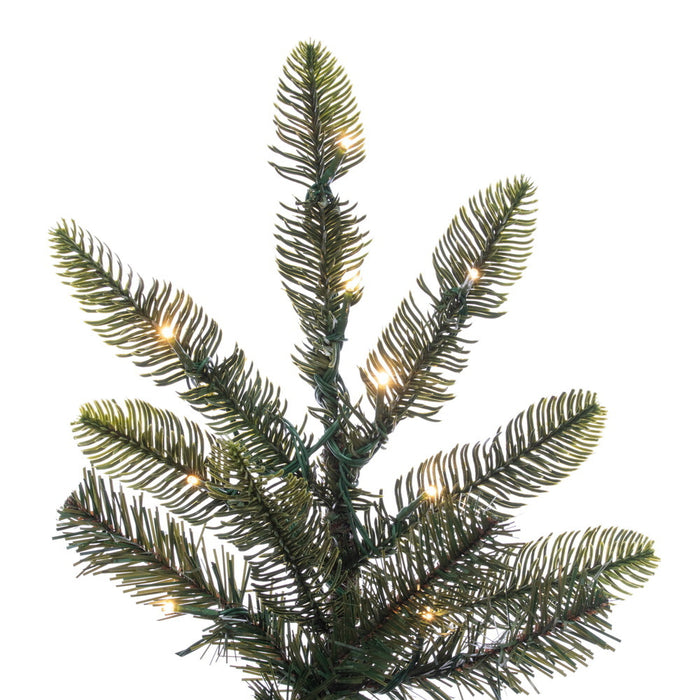 4'Hx32"W PE Alberta Spruce Artificial Christmas Tree w/Burlap Base, Micro LED Pre-Lit (Multi-Mode) -Green - G160243LEDCC