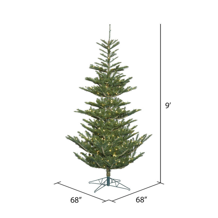 9'Hx68"W PE Alberta Spruce Artificial Christmas Tree, LED Pre-Lit -Green - G160281LED