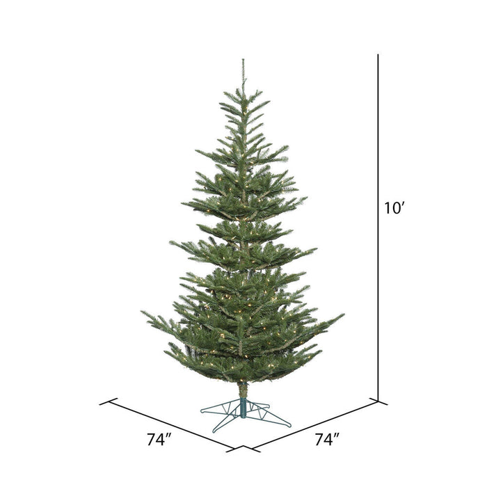 10'Hx74"W PE Alberta Spruce Artificial Christmas Tree, LED Pre-Lit -Green - G160286LED