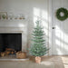 5'Hx40"W PE Alberta Blue Spruce Artificial Christmas Tree w/Burlap Base, LED Pre-Lit -Green - G160451LED