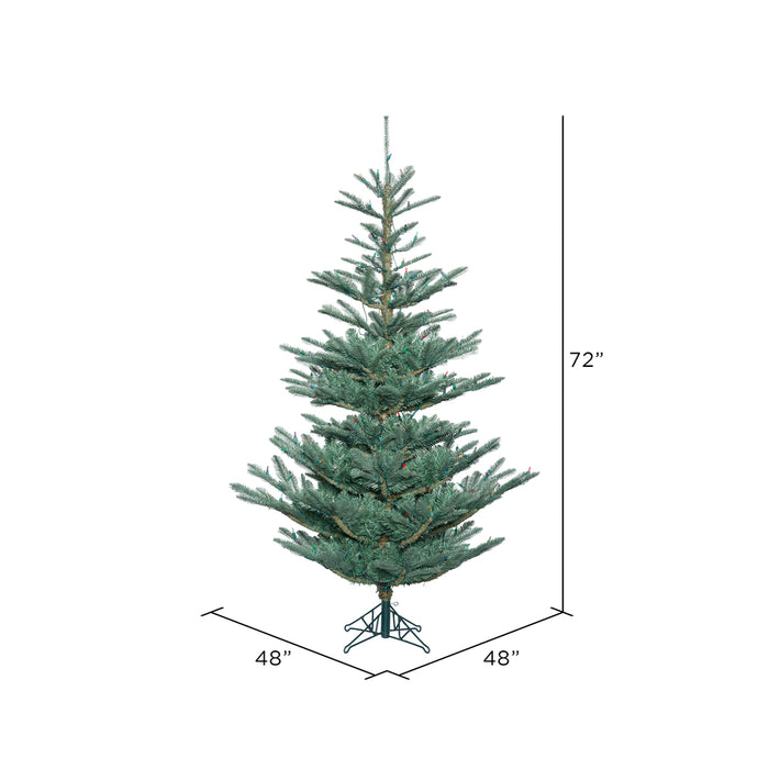 6'Hx48"W PE Alberta Blue Spruce Artificial Christmas Tree, Unlit -Green - G160460
