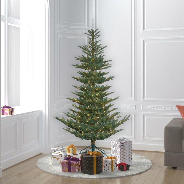 6'Hx48"W PE Alberta Blue Spruce Artificial Christmas Tree, Micro LED Pre-Lit (Multi-Mode) -Green - G160463LEDCC