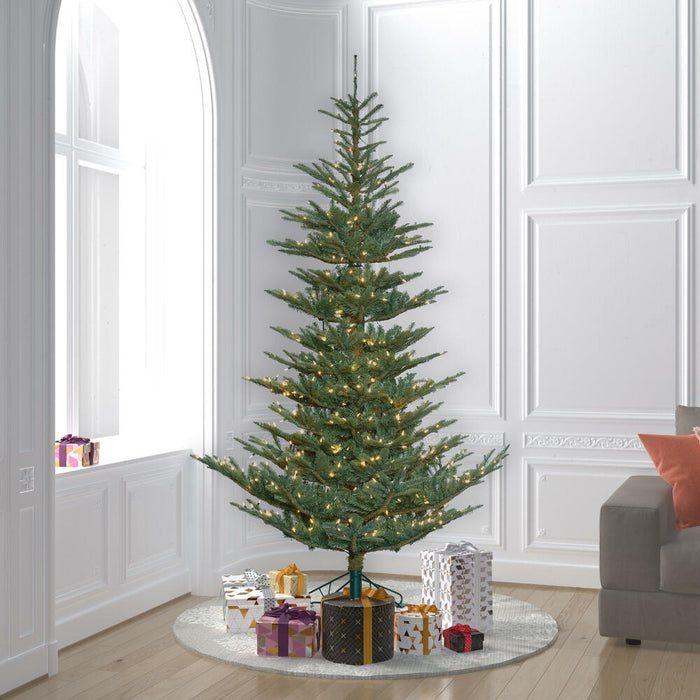 7'6"Hx56"W PE Alberta Blue Spruce Artificial Christmas Tree, Micro LED Pre-Lit (Multi-Mode) -Green - G160478LEDCC