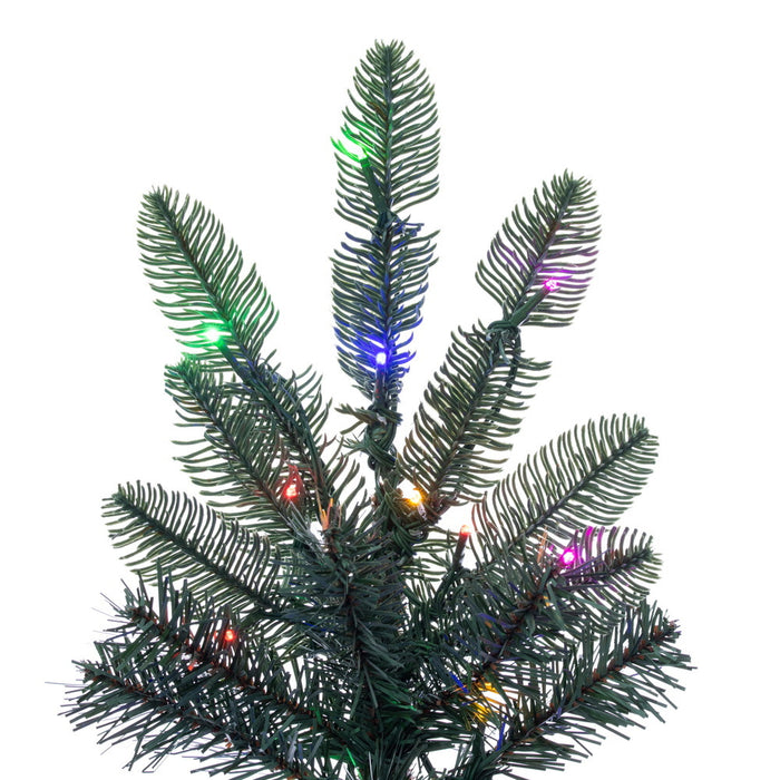 7'6"Hx56"W PE Alberta Blue Spruce Artificial Christmas Tree, Micro LED Pre-Lit (Multi-Mode) -Green - G160478LEDCC