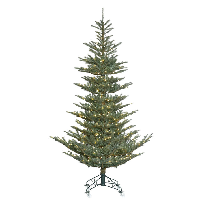 7'6"Hx56"W PE Alberta Blue Spruce Artificial Christmas Tree, LED Pre-Lit -Green - G160476LED