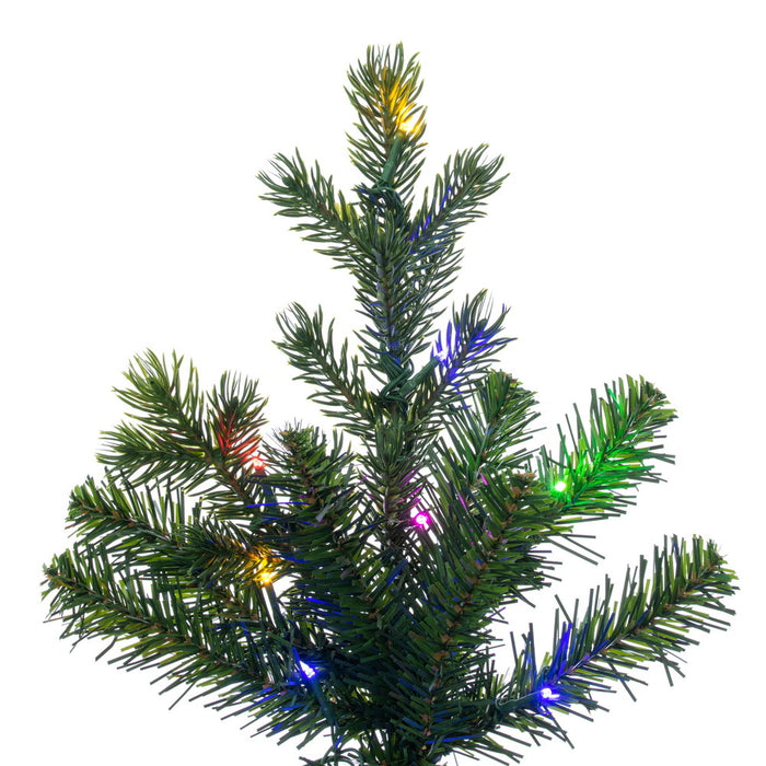 12'Hx49"W PE Slim Eagle Fraser Artificial Christmas Tree, Micro LED Pre-Lit (Multi-Mode) -Green - G170193LEDCC