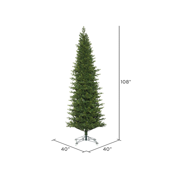 9'Hx40"W PE Slim Eagle Fraser Artificial Christmas Tree, Unlit -Green - G170180