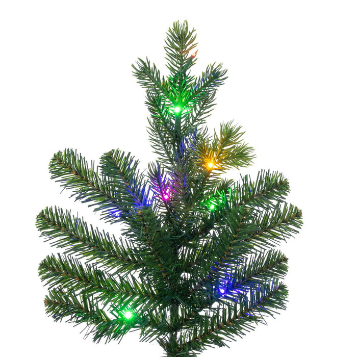 9'Hx40"W PE Slim Eagle Fraser Artificial Christmas Tree, Micro LED Pre-Lit (Multi-Mode) -Green - G170183LEDCC