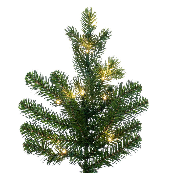 9'Hx40"W PE Slim Eagle Fraser Artificial Christmas Tree, Micro LED Pre-Lit (Multi-Mode) -Green - G170183LEDCC