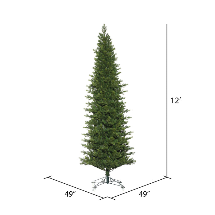 12'Hx49"W PE Slim Eagle Fraser Artificial Christmas Tree, Unlit -Green - G170190