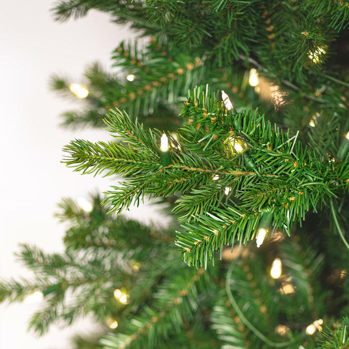 12'Hx49"W PE Slim Eagle Fraser Artificial Christmas Tree, LED Pre-Lit -Green - G170191LED