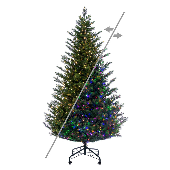 9'Hx67"W PE Eagle Fraser Artificial Christmas Tree, Micro LED Pre-Lit (Multi-Mode) -Green - G170383LEDCC