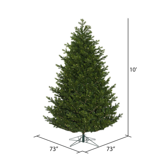 10'Hx73"W PE Eagle Fraser Artificial Christmas Tree, LED Pre-Lit -Green - G170386LED