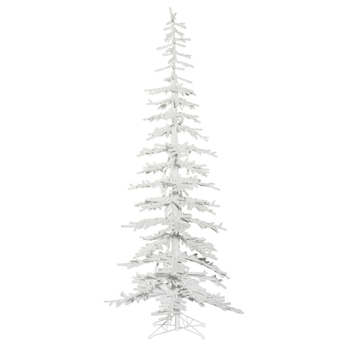 6'Hx26"W Flocked Kuna Pine Artificial Christmas Tree, Unlit -White - G176360