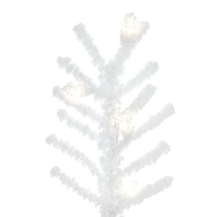 9'Hx37"W Flocked Kuna Pine Artificial Christmas Tree, LED Pre-Lit -White - G176381LED
