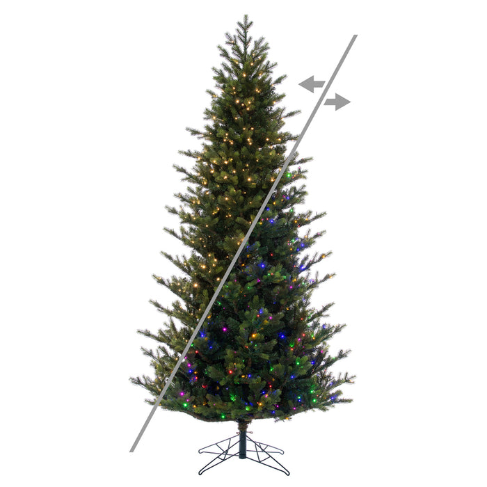 6'6"Hx41"W PE Slim Welch Fraser Artificial Christmas Tree, Micro LED Pre-Lit (Multi-Mode) -Green - G183168LEDCC