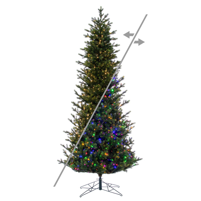 8'6"Hx51"W PE Slim Welch Fraser Artificial Christmas Tree, Micro LED Pre-Lit (Multi-Mode) -Green - G183183LEDCC