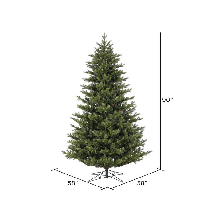 7'6"Hx58"W PE Welch Fraser Artificial Christmas Tree, Unlit -Green - G183275