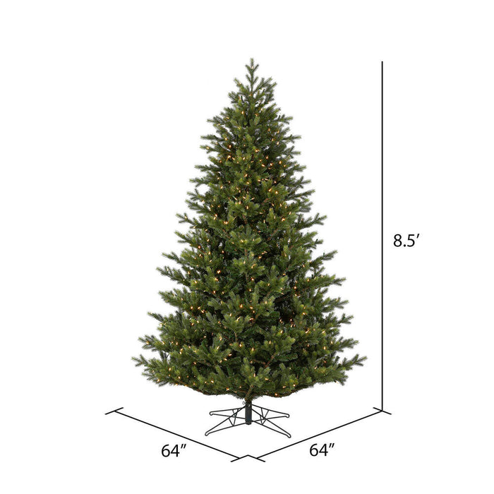 8'6"Hx64"W PE Welch Fraser Artificial Christmas Tree, LED Pre-Lit -Green - G183281LED