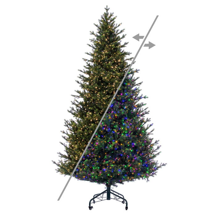 10'Hx73"W PE Welch Fraser Artificial Christmas Tree, Micro LED Pre-Lit (Multi-Mode) -Green - G183288LEDCC
