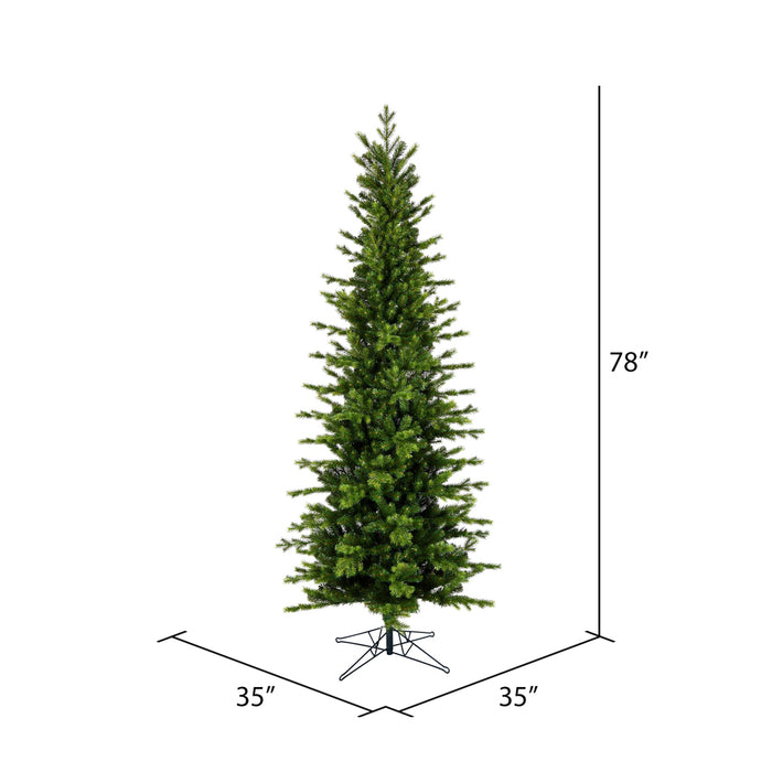6'6"Hx35"W PE Pencil Moutauk Pine Artificial Christmas Tree, Unlit -Green - G193465