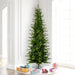 7'6"Hx38"W PE Pencil Moutauk Pine Artificial Christmas Tree, Unlit -Green - G193475