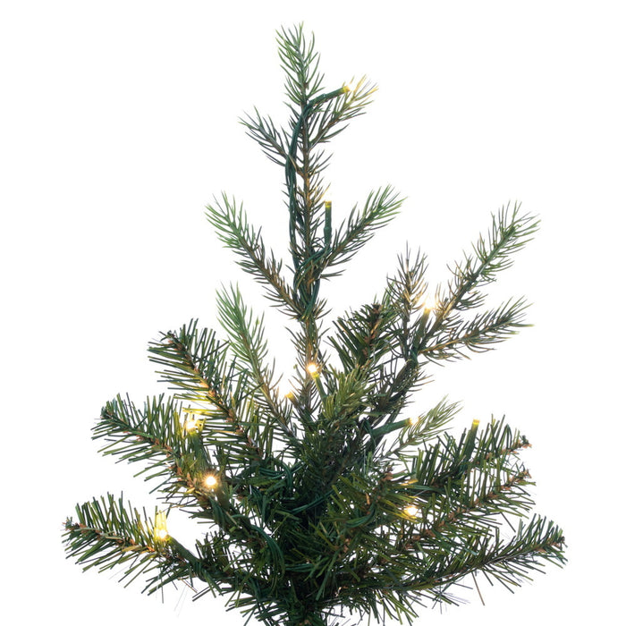10'Hx49"W PE Pencil Moutauk Pine Artificial Christmas Tree, Micro LED Pre-Lit (Multi-Mode) -Green - G193488LEDCC