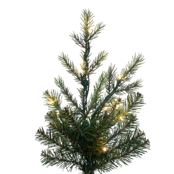 9'Hx43"W PE Pencil Moutauk Pine Artificial Christmas Tree, Micro LED Pre-Lit (Multi-Mode) -Green - G193483LEDCC