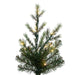 9'Hx43"W PE Pencil Moutauk Pine Artificial Christmas Tree, Micro LED Pre-Lit (Multi-Mode) -Green - G193483LEDCC