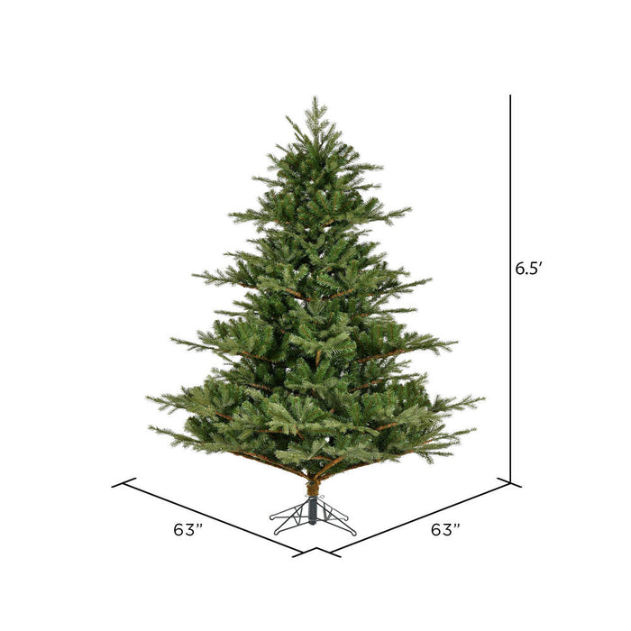 6'6"Hx63"W PE Sherwood Fir Artificial Christmas Tree, Unlit -Green - G204265
