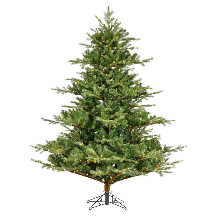 6'6"Hx63"W PE Sherwood Fir Artificial Christmas Tree, LED Pre-Lit -Green - G204266LED