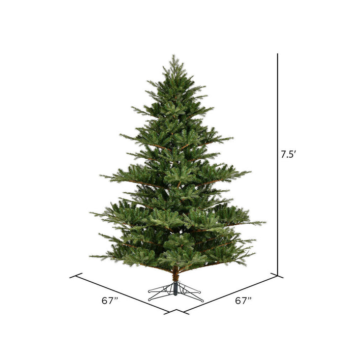 7'6"Hx67"W PE Sherwood Fir Artificial Christmas Tree, Unlit -Green - G204275