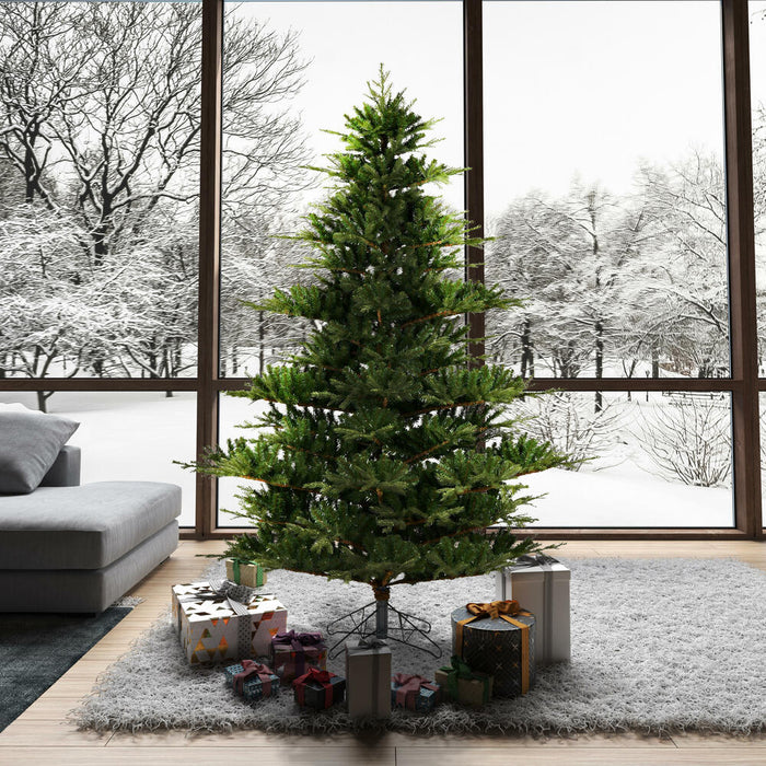 7'6"Hx67"W PE Sherwood Fir Artificial Christmas Tree, Unlit -Green - G204275