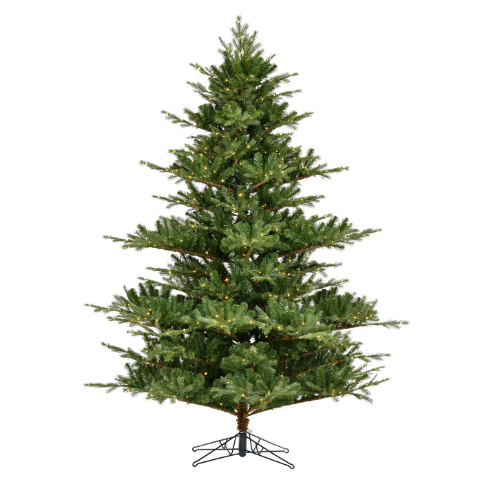 7'6"Hx67"W PE Sherwood Fir Artificial Christmas Tree, LED Pre-Lit -Green - G204276LED